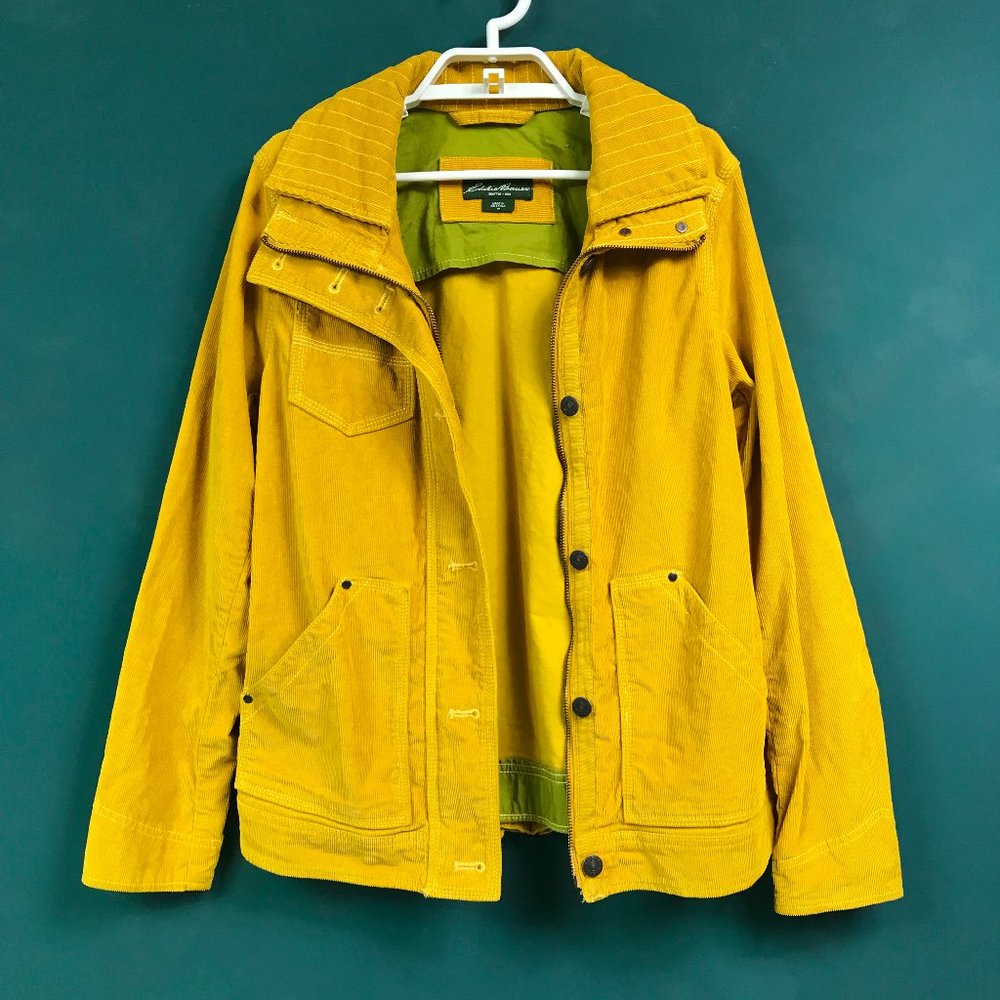 Eddie Bauer Mustard Yellow Corduroy Field Jacket Gem